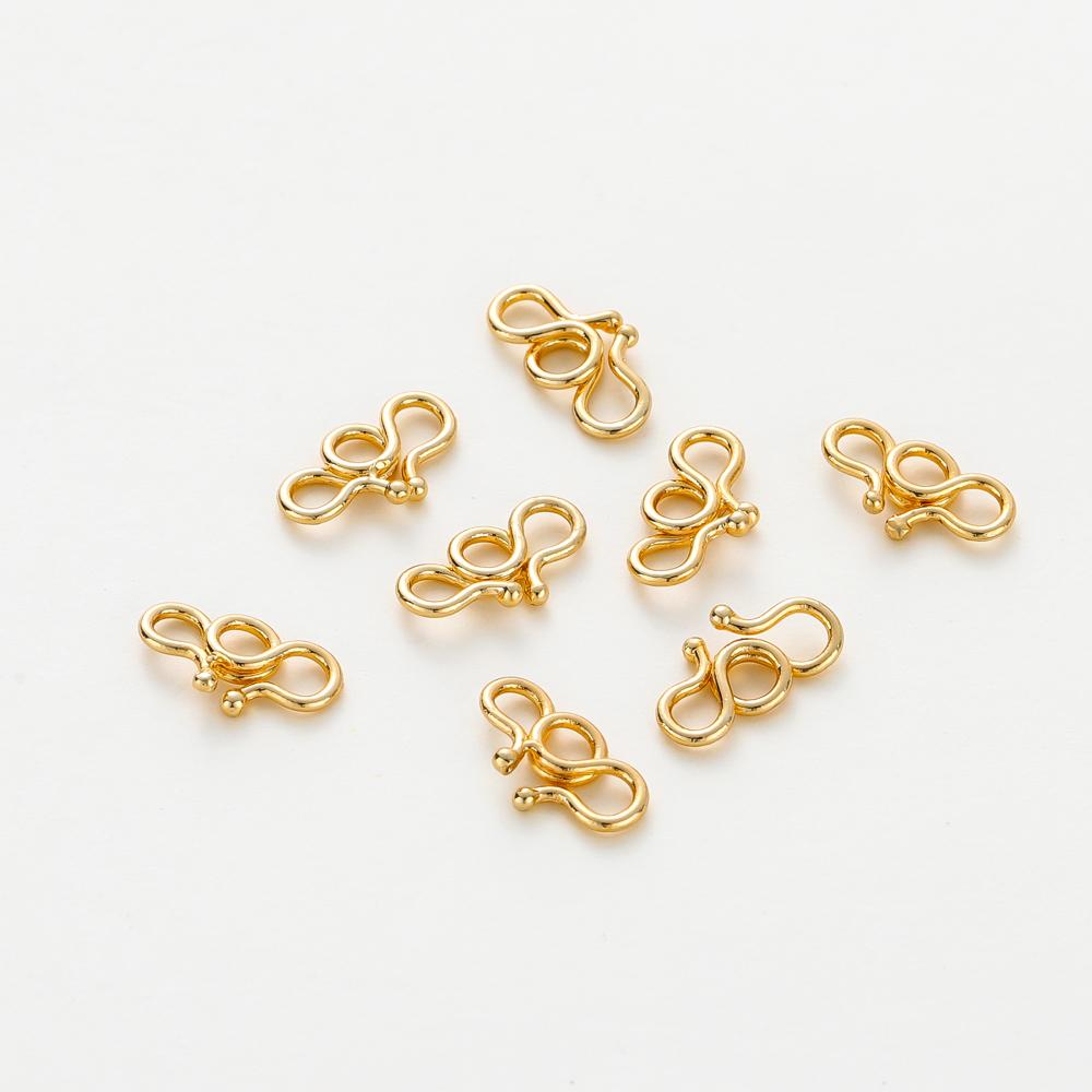 

20PCS 6*11mm 14k 18k Gold Color Plated Brass M W Shape Necklaces Bracelet Clasps High Quality DIY Jewelry Findings Accessories 6x11mm