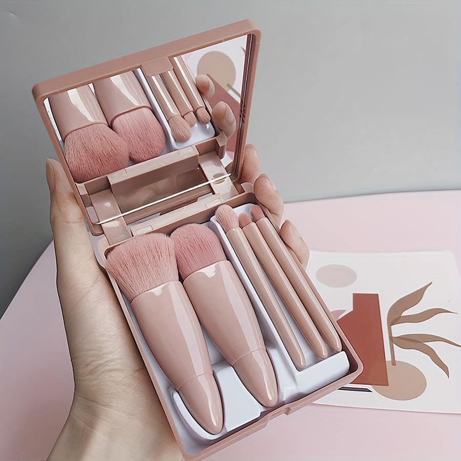5 Makeup Brush Set Mirror Case Portable Box with Mirror Multi-function Loose Brush Blush Brush Beauty Tool