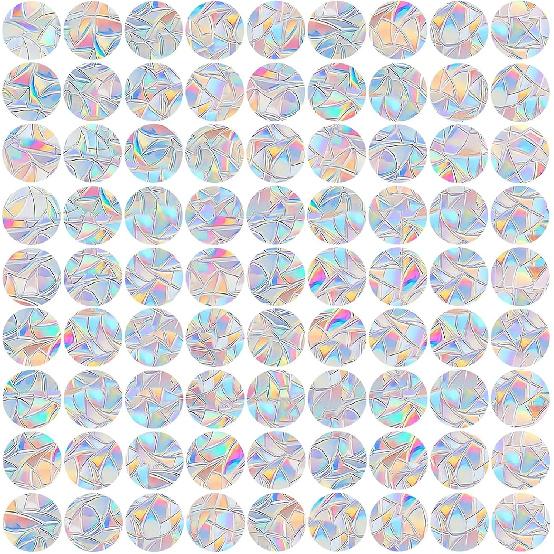 18PCS Mandala Window Clings Anti-Collision Decals to Save Birds from Collisions,Non Adhesive Prismatic Vinyl Window Clings Rainbow Stickers