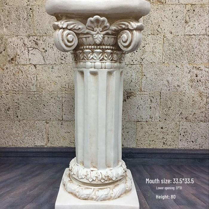 Wedding Gold Roman Column Flower Stand – European Stripe Trophy Fiberglass Décor