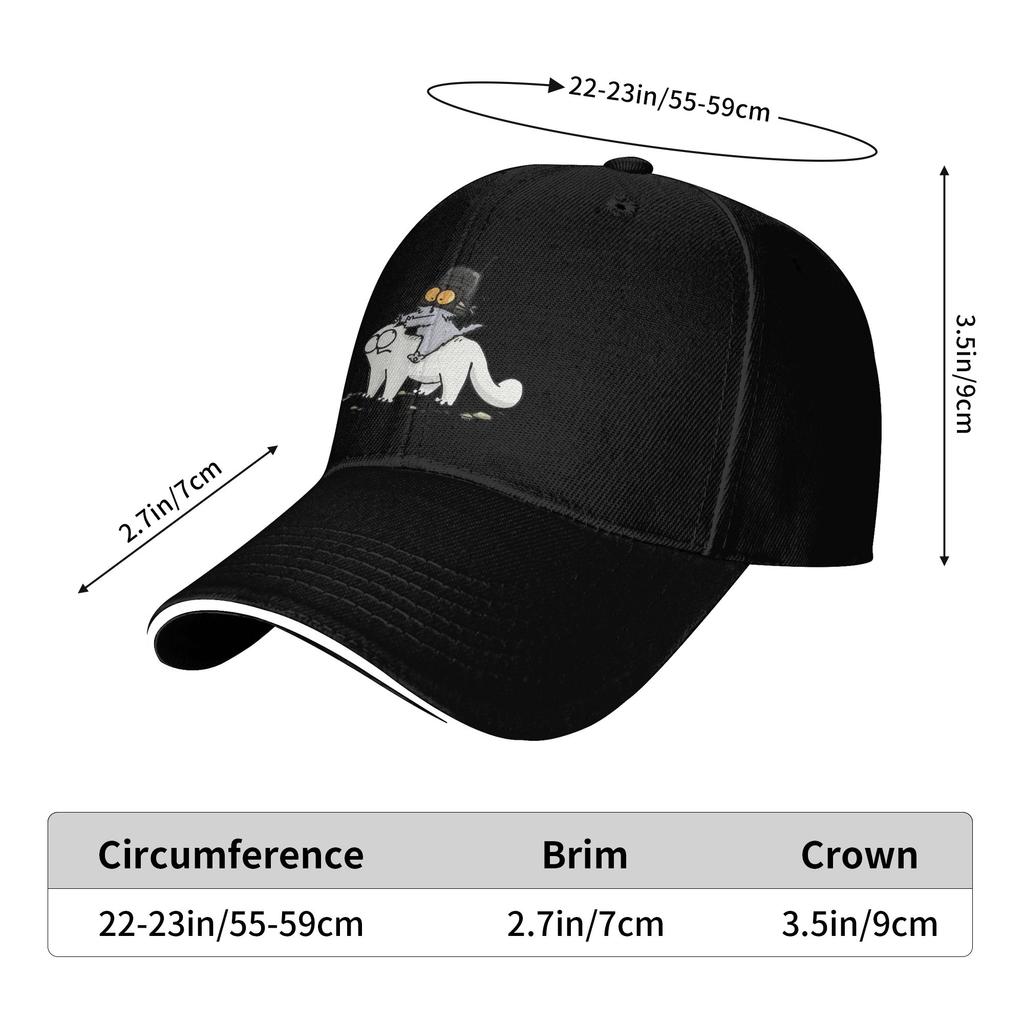 Simons Cat Baseball Cap  y2k Funny Hip Hop Hats Summer Unisex-Teens Kpop Rock Baseball Caps