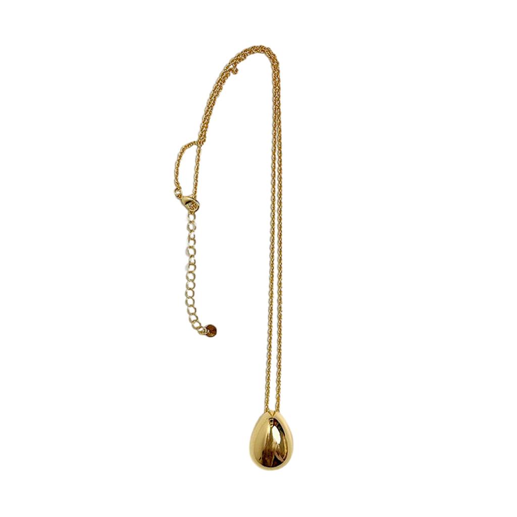 Stylish Waterdrop Pendant Necklace Simple Smooth Waterdrop Pendant Neckchain Adornment Eye Catching Neck Accessory