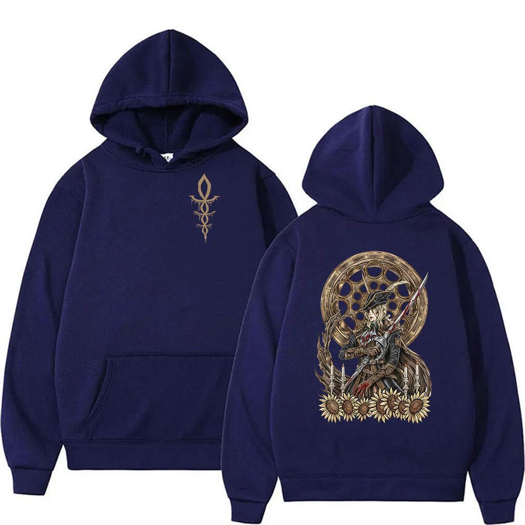 2026 Game Bloodborne Lady Maria Print Hoodie Unisex Vintage Fashion Long Sleeve Sweatshirt Fleece Pullover Hooded Streetwear
