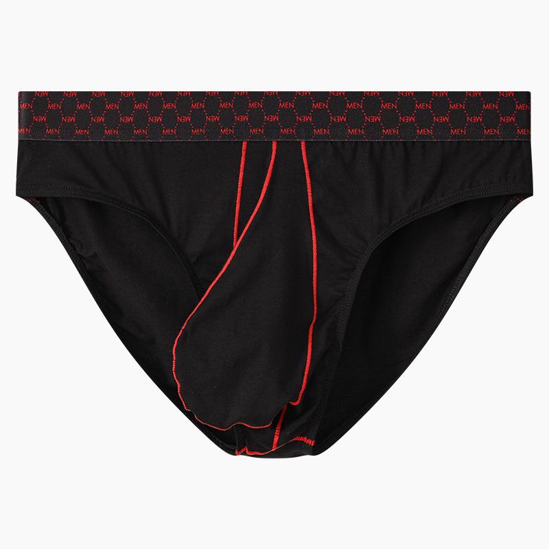 2024 Men's Cotton Color Block Briefs: Breathable, Comfortable, Sweat-Absorbing Underwear with Pouch.