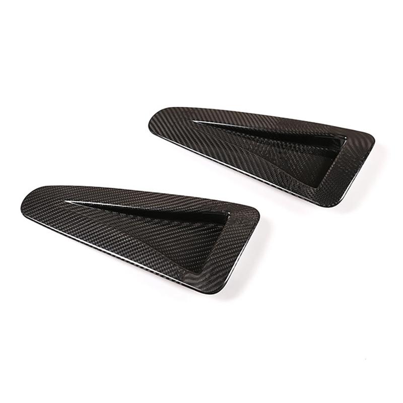 Car Real Carbon Fiber Front Engine Hood Air Vent Trim Fender Decoration Outlet Cover Trim for Nissan GTR R35 2008-2016