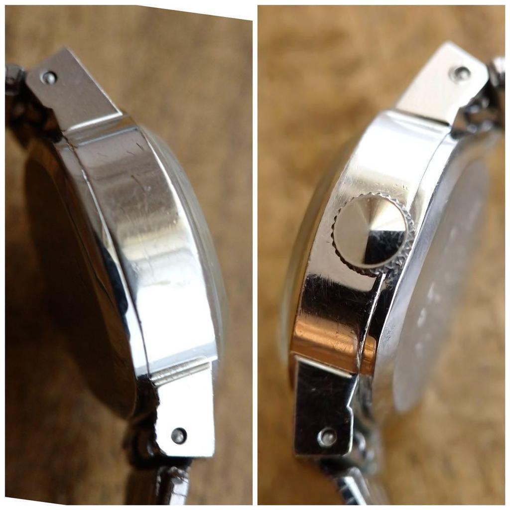 [USED] Seiko antique hand-wound wristwatch in excellent working condition, gold-plated, green, and silver.