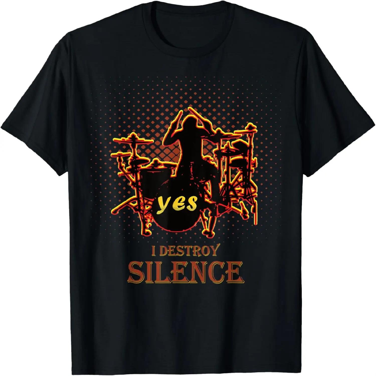 I destroy silence, Drummer Drum Sticks Vintage Outfit T-Shirt S