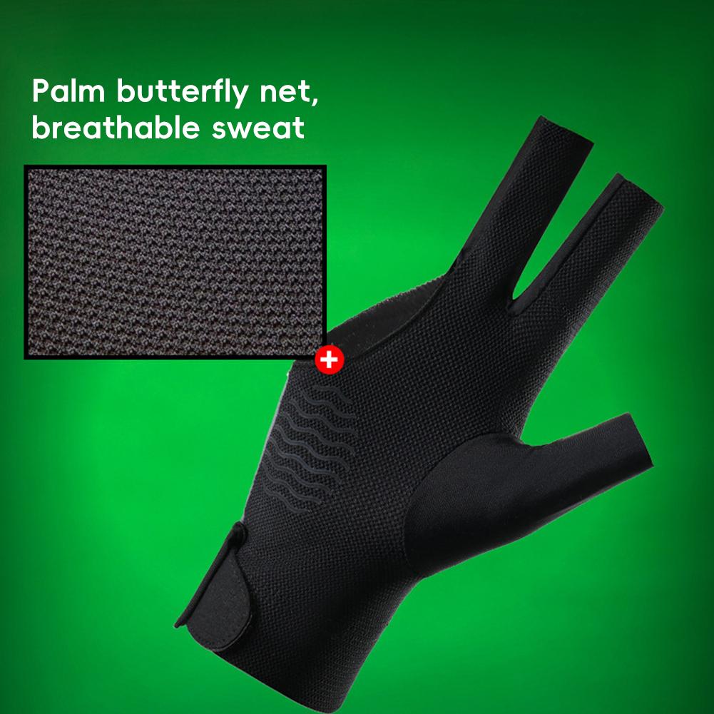 1PC Professional High-Elasticity Billiards Gloves For Left Hand Anti-Slip Breathable Three-Finger Snooker Gloves Billiards Accessories