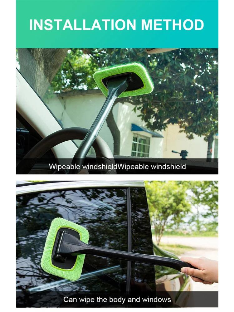 Kit perie pentru curățarea geamurilor mașinii Instrument de spălare a parbrizului în interiorul interiorului ștergător de sticlă auto cu mâner lung Accesorii auto