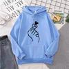 Plus Size Printed Fleece Hoodie Women Long Sleeve Casual Loose Fit Sweatshirt