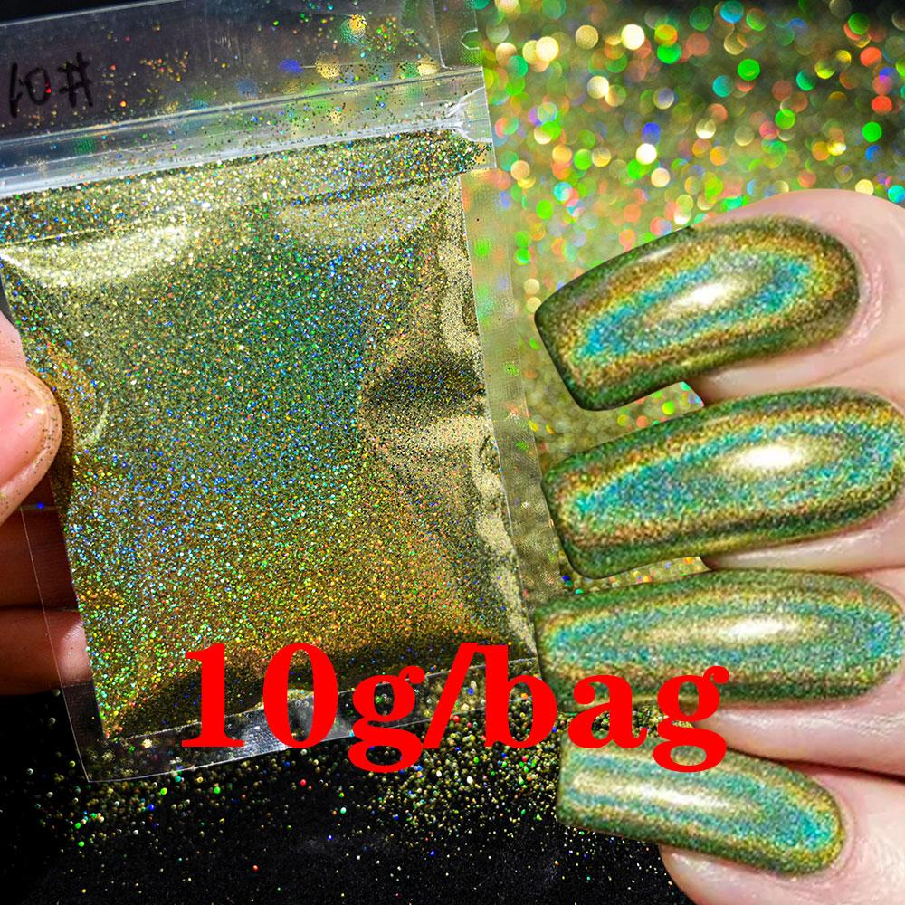 0.2mm Christmas Laser Chrome Red Glitter Powder 10G Ultra Fine Holographic Nail Pigment for Nail Gel Polish Reflective Pigment