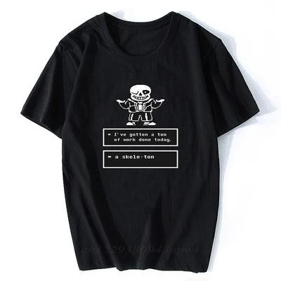 Game Undertale T Shirt Skull Brother Sans Papyrus Cartoon Printed Black T Shirts Short Sleeve Tees ONeck Mens Tshirts Fashion