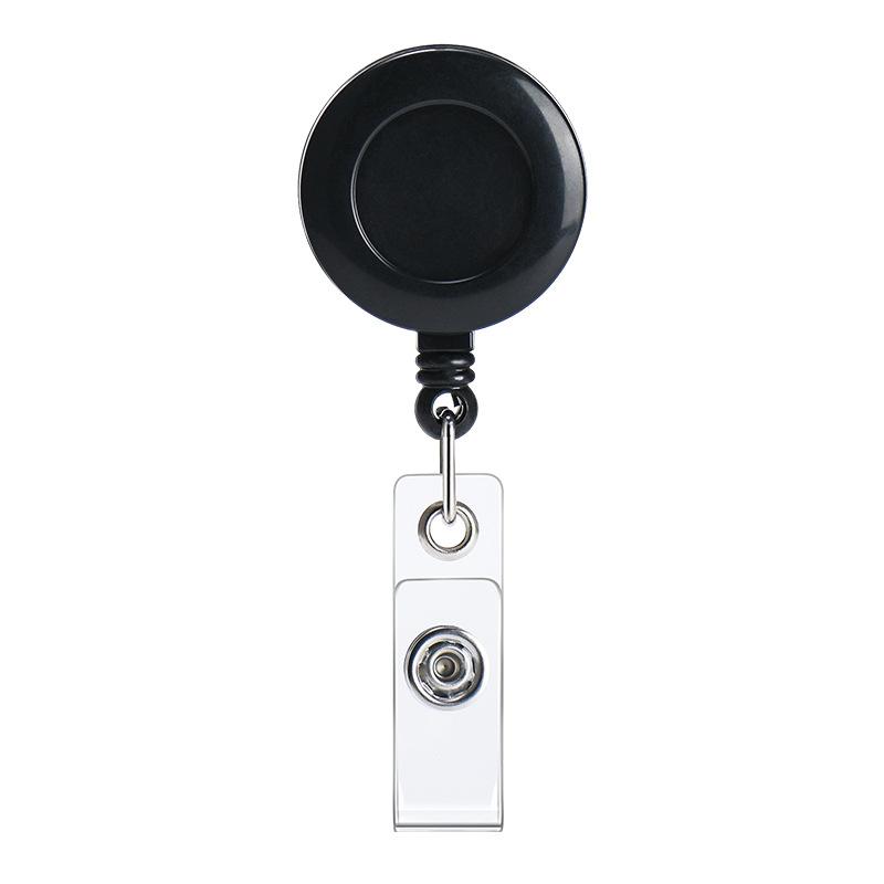 

Retractable Badge Reel with Durable Clip and Clear Vinyl Strap for ID Card Holder Suitable for Office Work and Events One Size чёрный