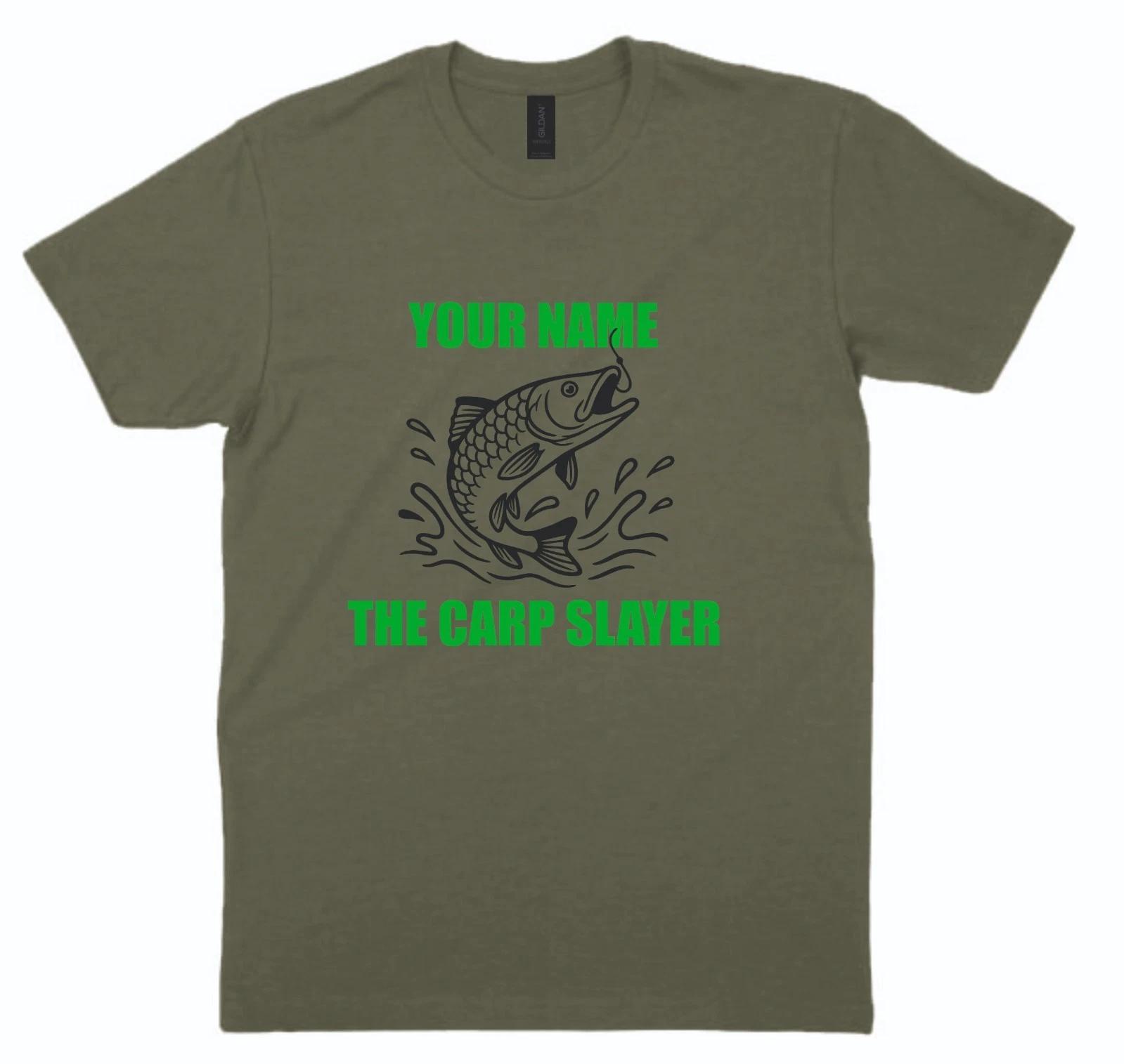 Personalised Carp Slayer Fishing T shirt Angling Fisherman Xmas Gift 3XL