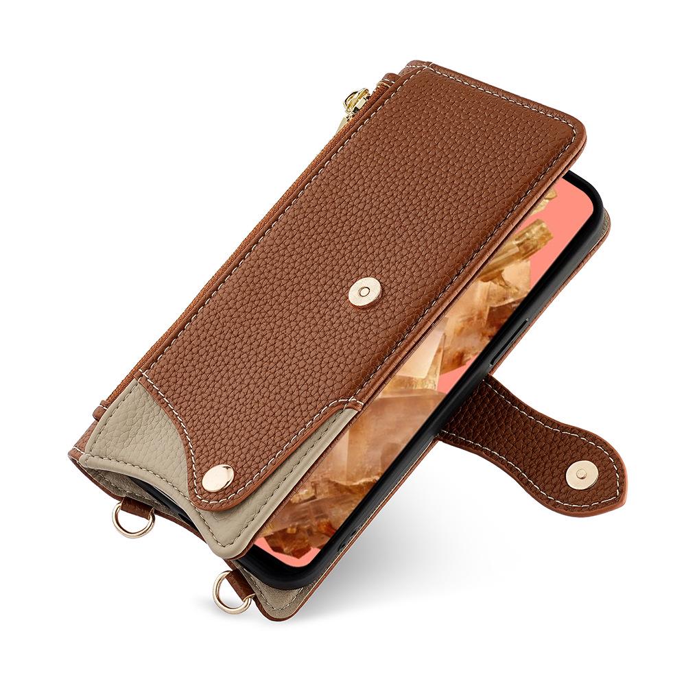 Google Pixel 10a Leather Flip Case: Creative Stand, 6-Buckle Design