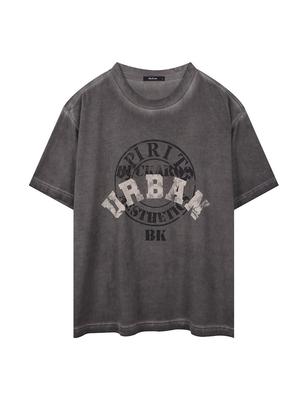 BUCKAROO Men'S Loose Fit Dyed Vintage Artwork T-Shirt Dark Gray