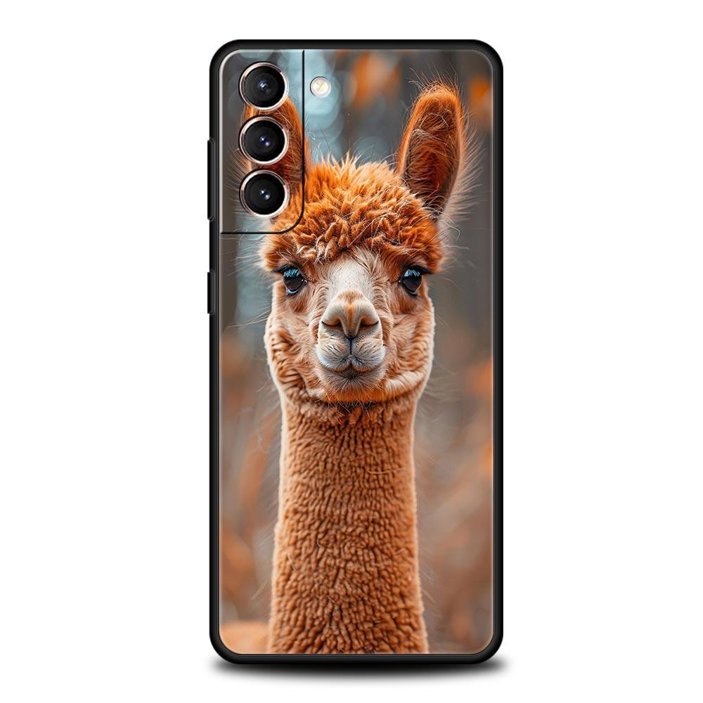 Handyhülle für Samsung Galaxy S24 S23 S22 Ultra S20 S21 FE 5G S10 S9 Plus S10E S8 S7 Edge Weiche Hülle Kawaii Alpaka niedlich