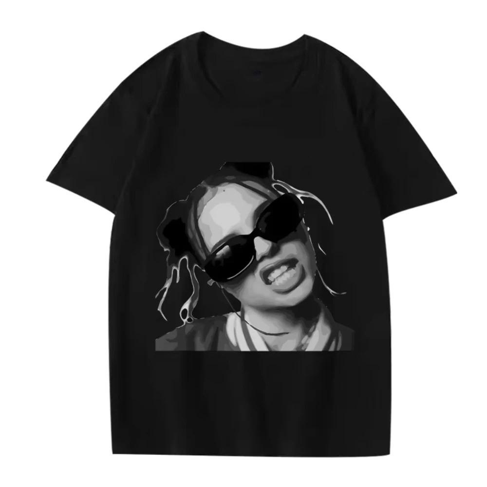 Summer Print Unisex Tops Nina Chuba Monochrome Attitude Bad Girl Essential T Shirts Unisex Unisex Oversized Male Cotton Short Sleeve
