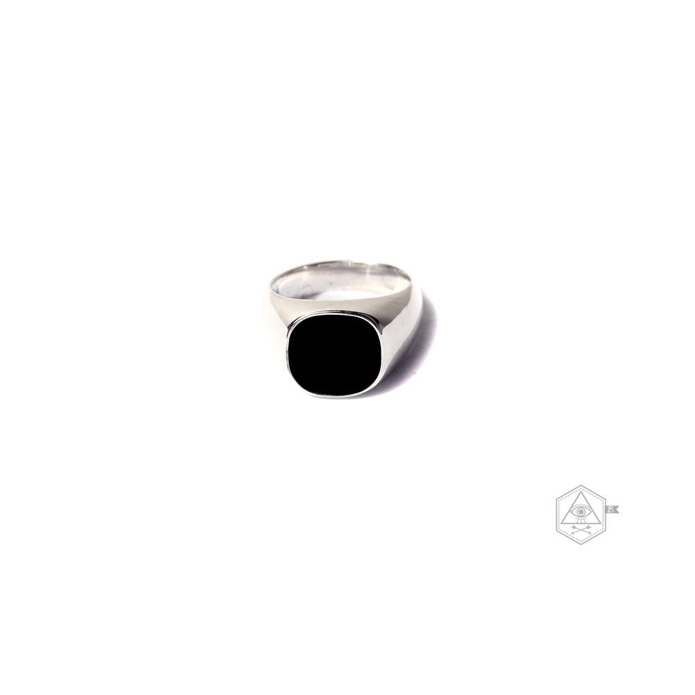 Bebello [Bs-163] 925 Silver Onyx Pinky Ring