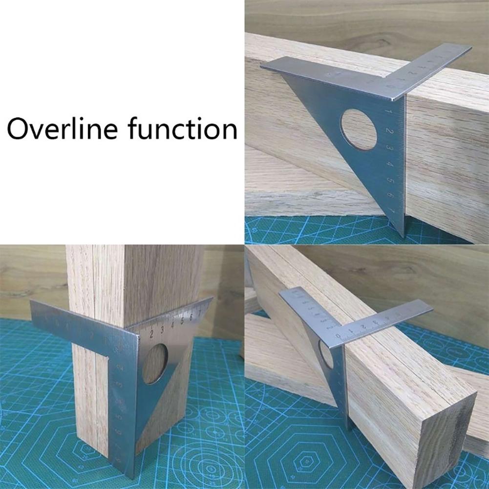 Woodworking Ruler Layout Miter Stainless Steel Triangle Rafter 45 Degree 90 Degree Metric Gauge