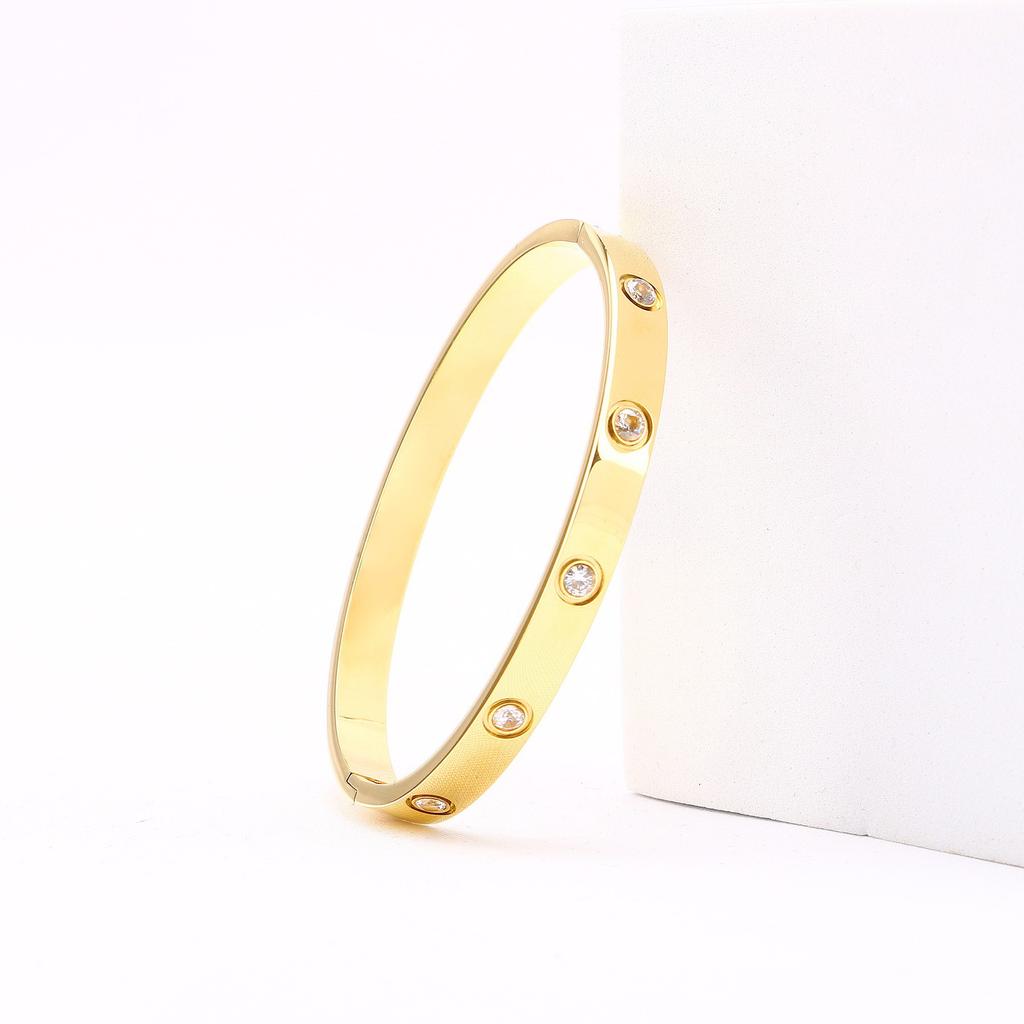 2026 Ten-Diamond Bracelet Buckle Bracelet European and American Celebrity Full Diamond Couple Ten-Diamond Bracelet
