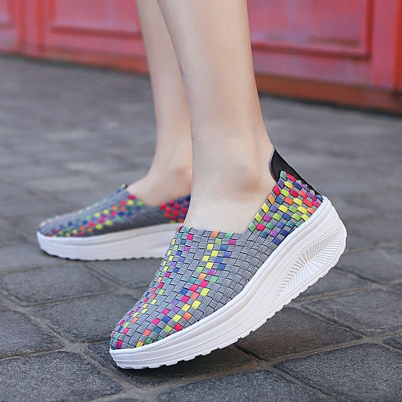 

Летние увеличивающие рост пляжные туфли для ленивых женщин, повседневные плетеные лоферы на платформе с мягкой подошвой и толстой подошвой 39 серый