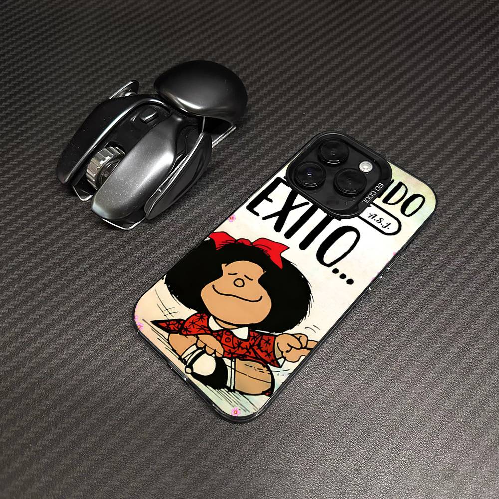Cartoon M-MafaldaS Anime Phone Case Color Silver Shell For LPhone 17 16 16e 15 14 13 12 11 Pro Max Plus