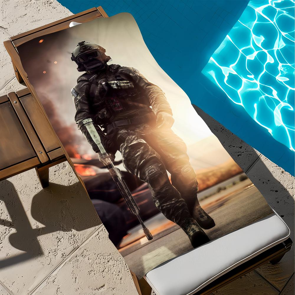 Game B-Battlefield 6 Towel Large Quick-Drying Microfiber soft Beach Towel for Travel Fitness Sauna Bathing Camping