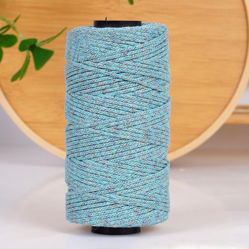 

High Quality 150g/ball Metallic Yarn 2.5mm Shimmering Crochet Yarn Handmade DIY Glitter Gold Cord Thread for Bag/Hat/Mat синій