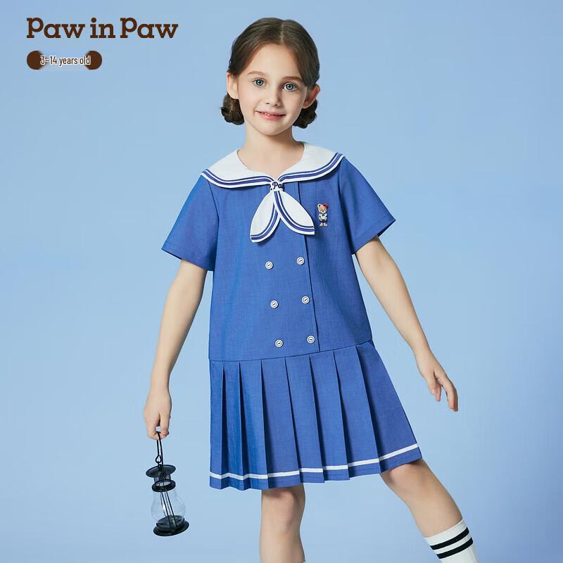 

PawinPaw Girls Navy Collar Pleated Dress 110
