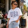 Retro Flower American 1776 Printed WoUnisexs 100 Cotton Tshirt Patriotic Independence Day Pattern Casual Holiday Gift Top