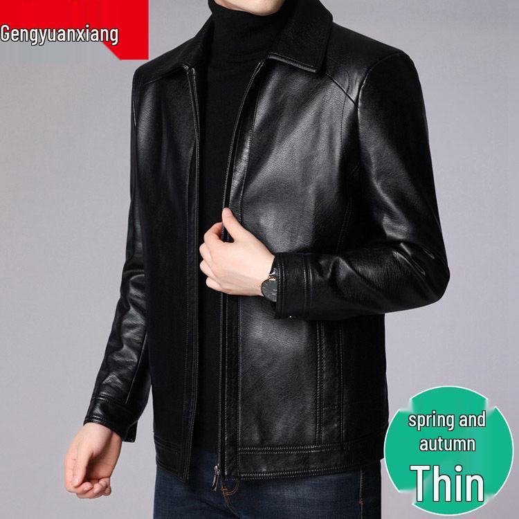 Herren Echtlammfell Lederjacke - Frühling, Herbst, Winter 2025, Lässige Oberbekleidung für Männer mittleren Alters, Perfekt für Papa.