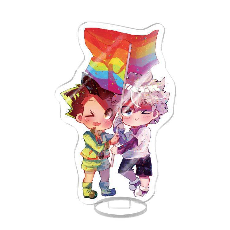 Hunter X Hunter Animation Peripheral Gonzo Killua Student Campus Desktop Decoration Acrylic Stand Model Cute Stand Pvc 15cm