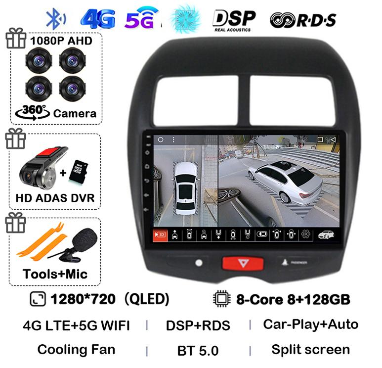 Android 14 Auto Car Radio Carplay For Mitsubishi ASX 1 2010 - 2017 Multimedia Video Player Navigation GPS 2 Din DVD Head Unit 4G