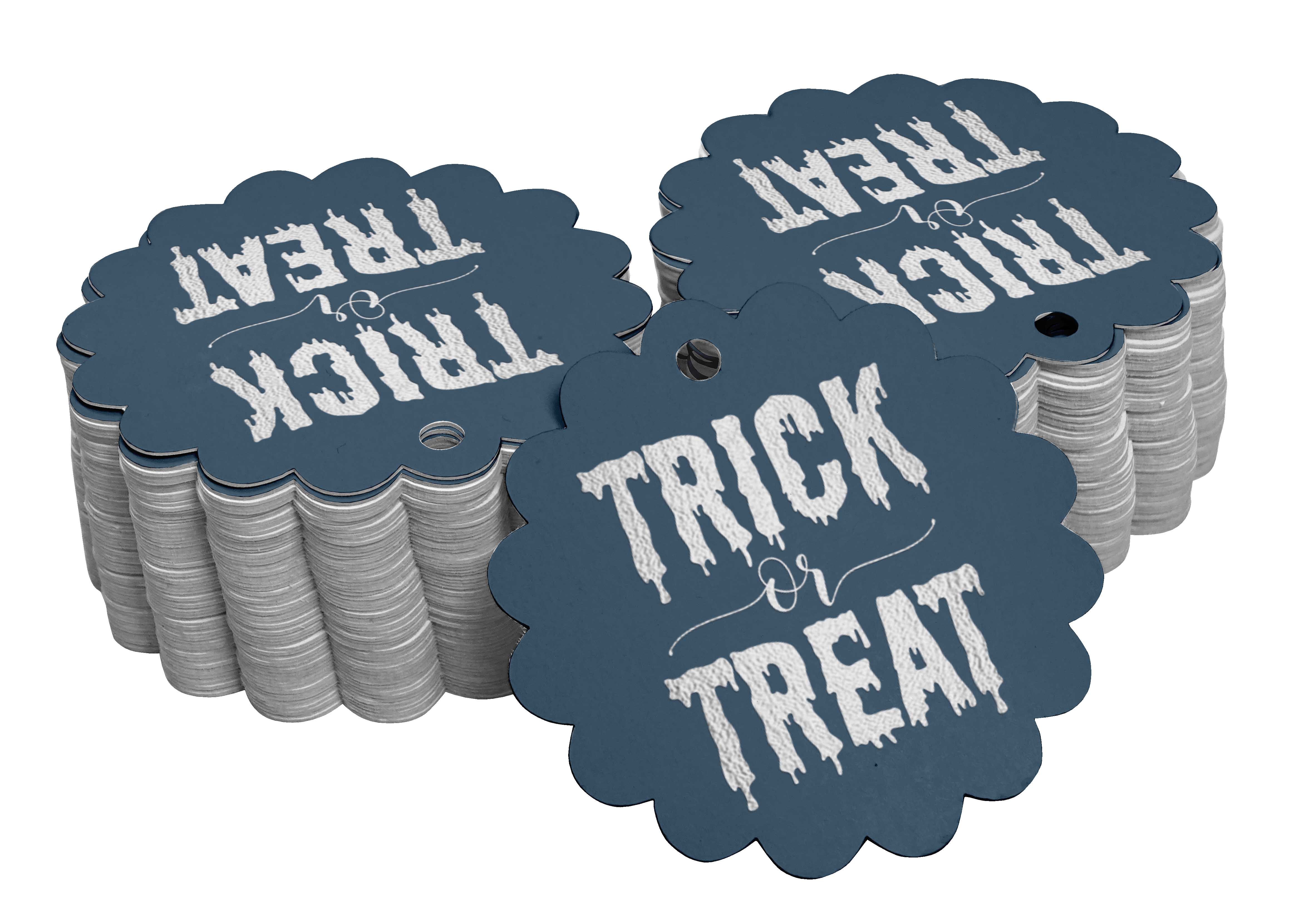 

Inkdotpot Упаковка зі 100 паперових ярликів на Хеллоуїн із справжнім золотим фольгою 50 Silver Foil Tags синій