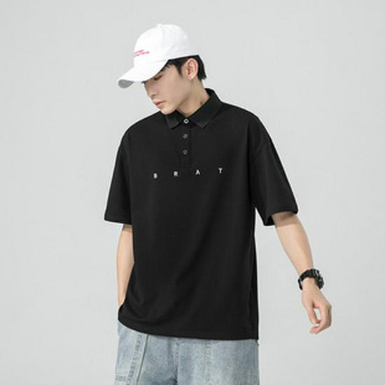 Kunhai Pengyun Men's Trendy Cotton Hooded Short-Sleeve T-Shirt - Loose Fit, Solid Color, Fake Two-Piece Design