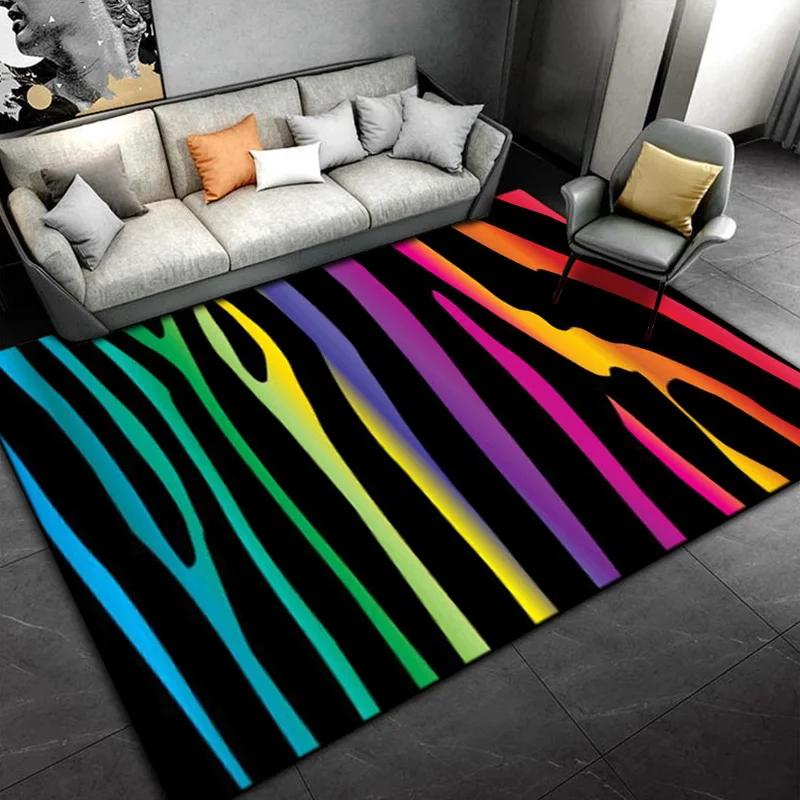 Black White Print Zebra Pattern Area Rug Large,Carpet Rug for Living Room Bedroom Kitchen Doormat Decoration,Non-slip Floor Rug