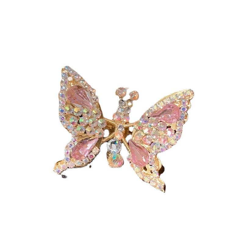 

Новый дизайн, красочная большая заколка для волос в виде бабочки, детская сказочная открытка для волос со стразами, будет летать с крыльями для волос для девочек