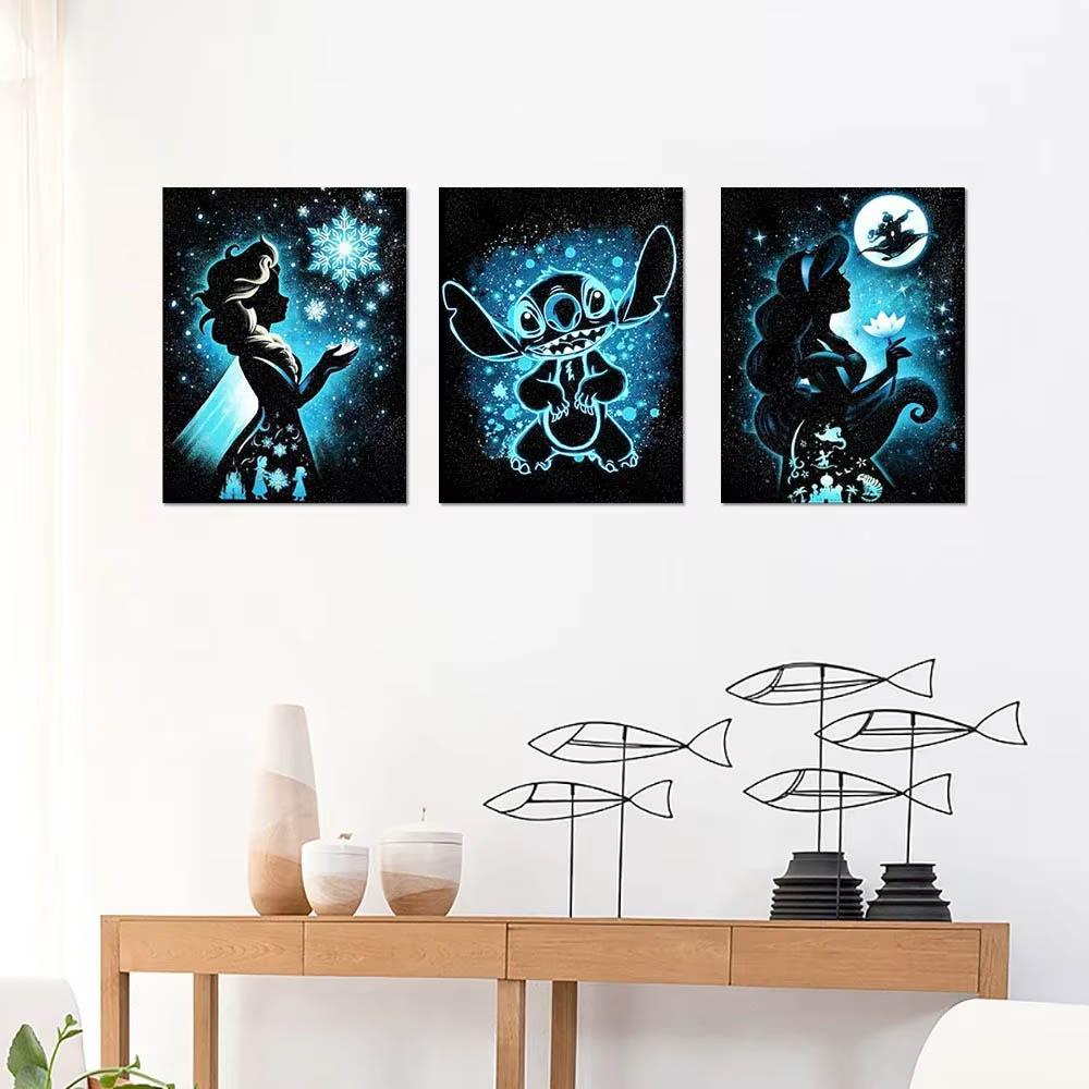 Stitch Diamond Painting Disney Prinzessin 5D DIY Vollrund_Quadrat Mosaik Stickerei Kinderzimmer Dekoration Handgemachtes Geschenk