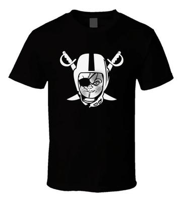Unisex Shirt Cotton Oversize Large Size Aterradora De Los Oakland Raiders De Chucky's Back