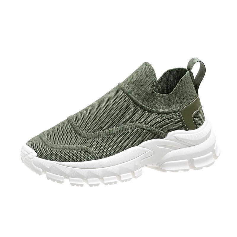 

2025 весна и лето новые дышащие плетеные туфли для папы однопедальные ленивые носки женские повседневные спортивные кроссовки для бега 36