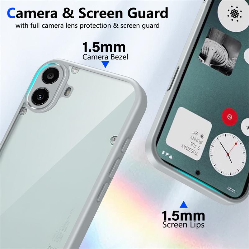 CMF By Nothing Phone One Case Shockproof Silicone Bumper with Clear Back Hard Cover Phone Case for Nothing CMF Phone 1 CMFPhone1