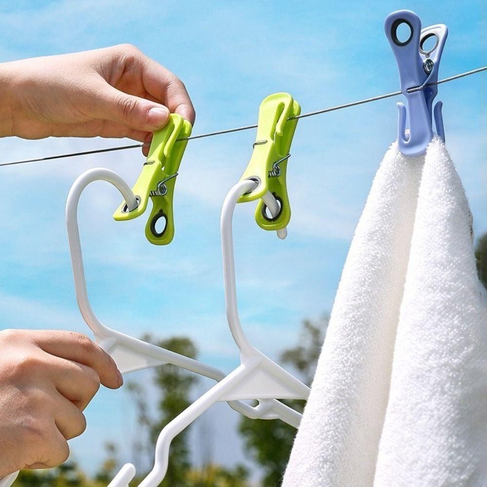 24PCS Heavy-Duty Windproof Clothespins Strong Grip Clothes Clip Durable Clothes Pegs  Drying Quilts