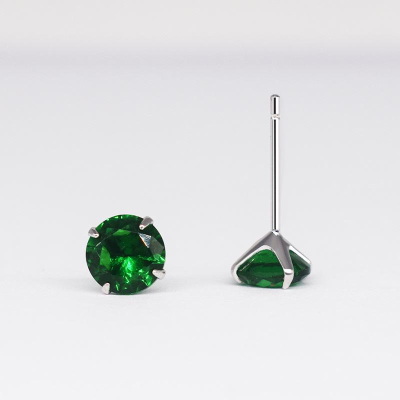925 Sterling Silver Zircon Birthstone Earrings for Women – Simple Crystal Design