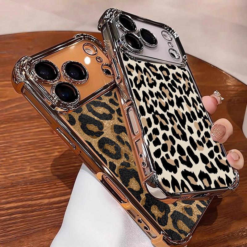 Funda de Lujo con Estampado de Leopardo Dorado Para Xiaomi Note 15 14 13 Pro Plus 5G 12 11S 4G Redmi 15C 15 14C 12C 10C Cubierta de TPU Galvanizado