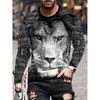 women o neck long sleeve 3d print t shirt