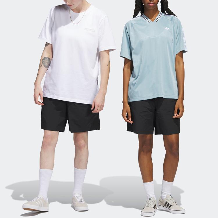 adidas Originals Skateboarding Series Water-Repellent Solid Color Elastic Waist Straight-Leg Casual Shorts Unisex Black HS3016
