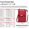 Kukoo Small Crossbody Bag Mobile Phone Wallet with Credit Card Slot for Women US Red Size One_size Color