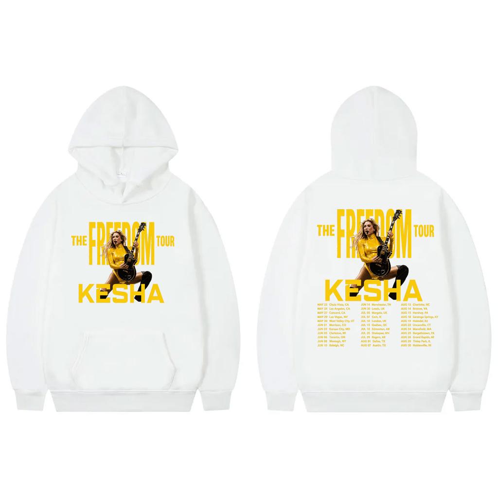 Kesha The Freedom Tour 2026 Graphic Hoodies High Quality Fashion Long Sleeve Sweatshirts Unisex Casual Oversized Pullovers