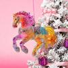 Ozdoba kůň Třpytivý kamínek kůň Ozdoba na vánoční stromek 2D akrylový přívěsek Sváteční suvenýr Dárky pro ženy Dívky Milovníky koní
